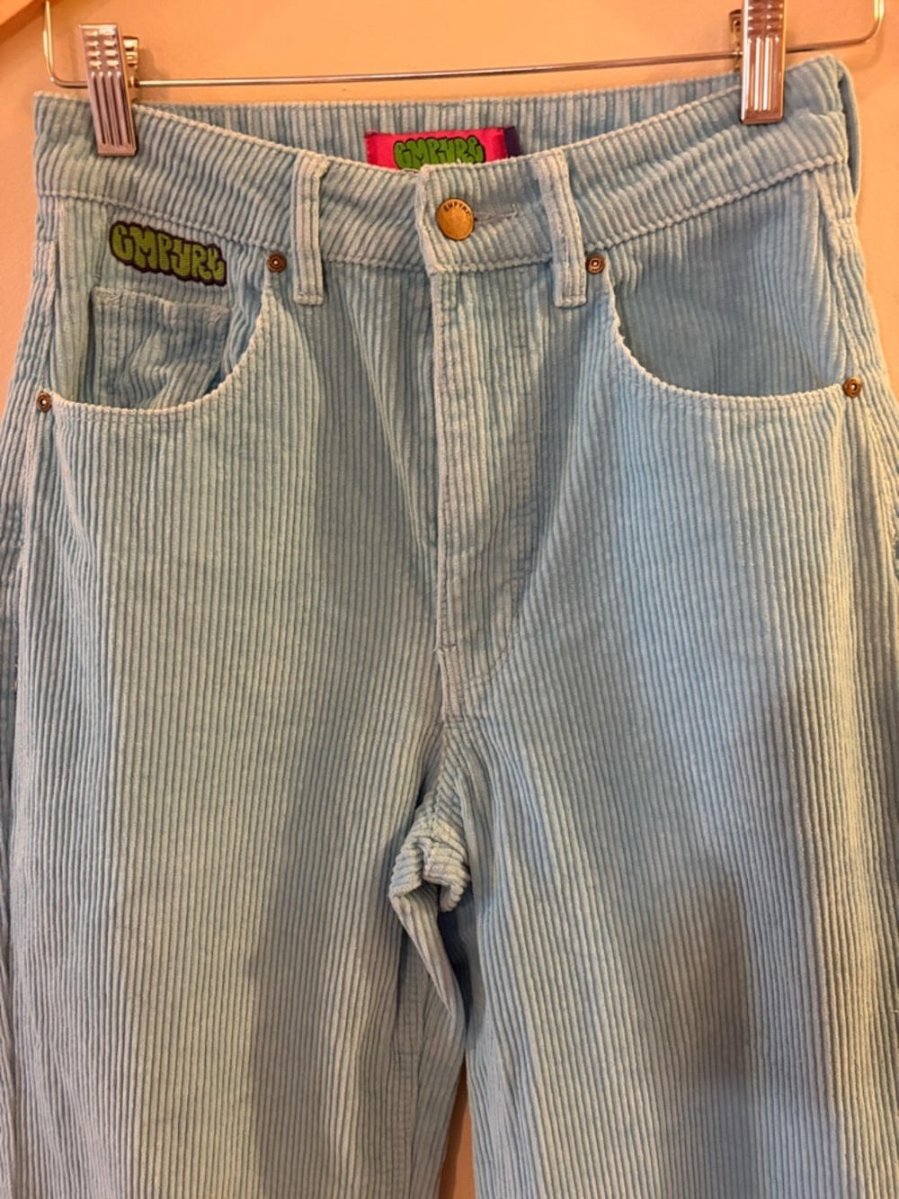 Empyre Tori Blue Corduroy women’s skateboard jeans, Sz 2, fit bigger. - Picture 2 of 12